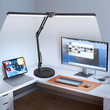 2-In-1 LED Desk Lamp, 24W Brightestwith Table Lamp with Clamp, Desk Light with F