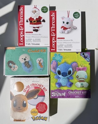 5p Crochet Kit Lot | Pokémon, Stitch, Otters |$50+ Value | Beginner Intermediate