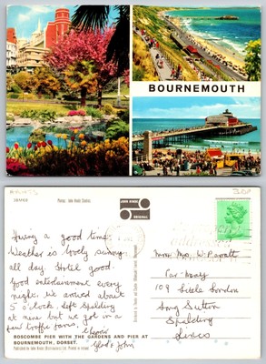 s19474 #2 Bournemouth Dorset England John Hinde Postkarte 1982 Briefmarke