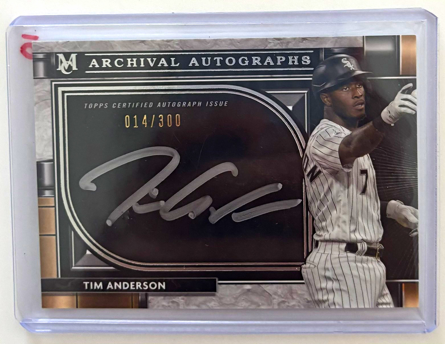 Topps 2021 Museum Collection Tim Anderson Archival Auto #AA-TA 014/300
