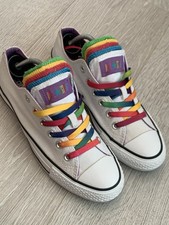 Converse Chuck Taylor All Star Multi Tongue Rainbow Low Top Sneakers Womens UK 6