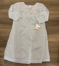 Vintage Carole Hospital Gown Blue Embroided Open Back New Women  s Medium