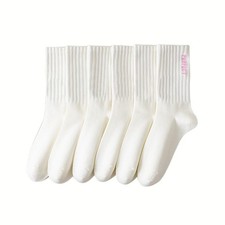WBZOTSS 5 Pairs White Cute Face Socks Novelty Funny One Size, Style a