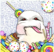 1 Original, surreal, fantasy candy "Sugar therapy" painting!!