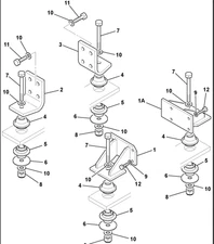 JCB PARTS - JS200 ENGINE MOUNTING ISUZU ENGINE (PACK OF 4 PIECES)
