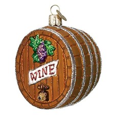 Old World Christmas Wine Barrel Glass Ornament FREE BOX 32067 New