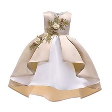 2-9Y Toddler Evening Dresses Flower Girls Wedding Formal 7-8 Years Champagne