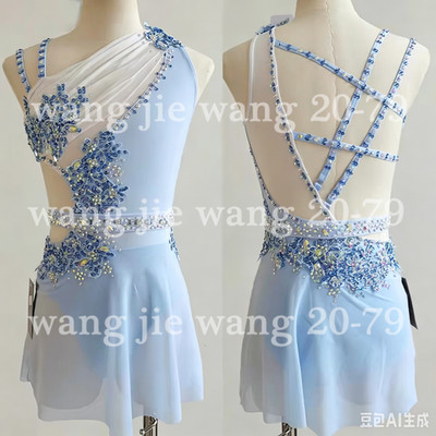 New  Ice Figure Skating Dress Figure Skating Dress For Competition blue