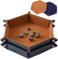 2 Pcs Portable Folding Dice Rolling Tray Set for RPG DND Table Games PU Leather