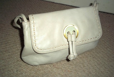 Vintage CERUTTI 1881 Creamy Beige Leather Shoulder Bag