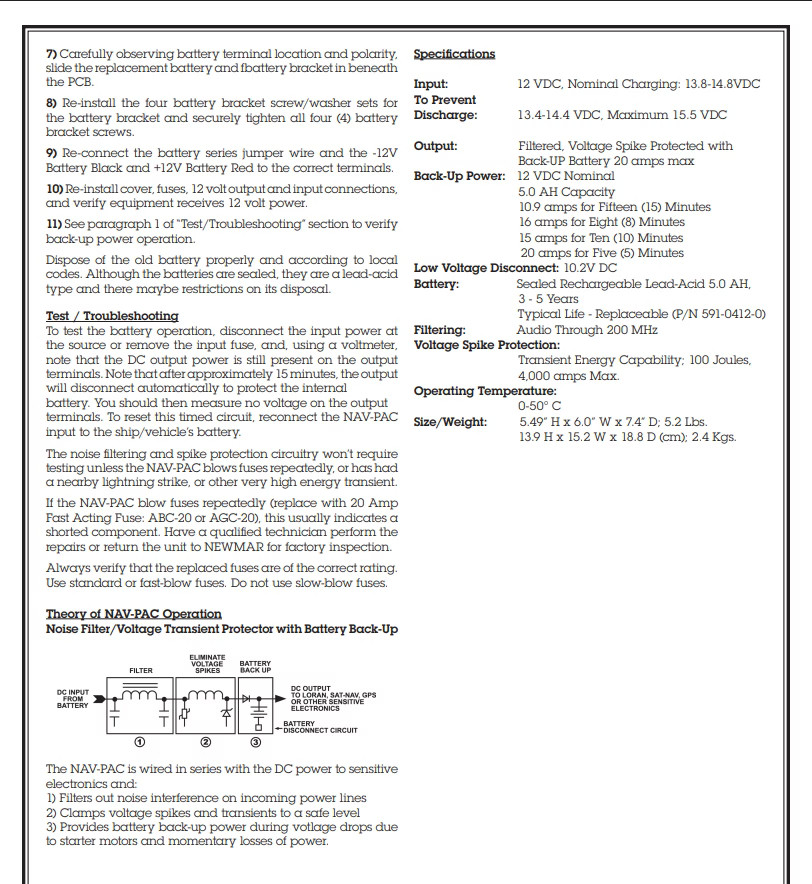 Newmar NAVPAC NP12 12VDC Power Conditioner 425-2988-0 Load Tested+ Free Shipping