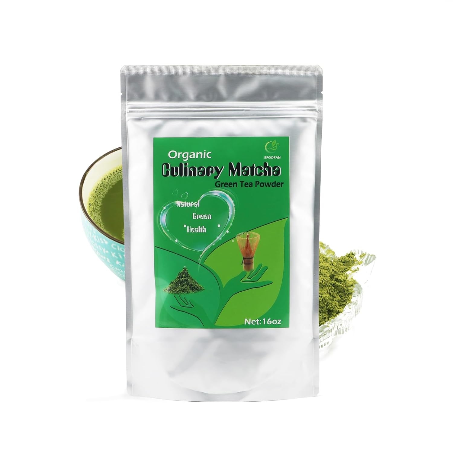 EFOOFAN Organic Matcha Green Tea Powder, Culinary 16Ounce (Pack of 1)