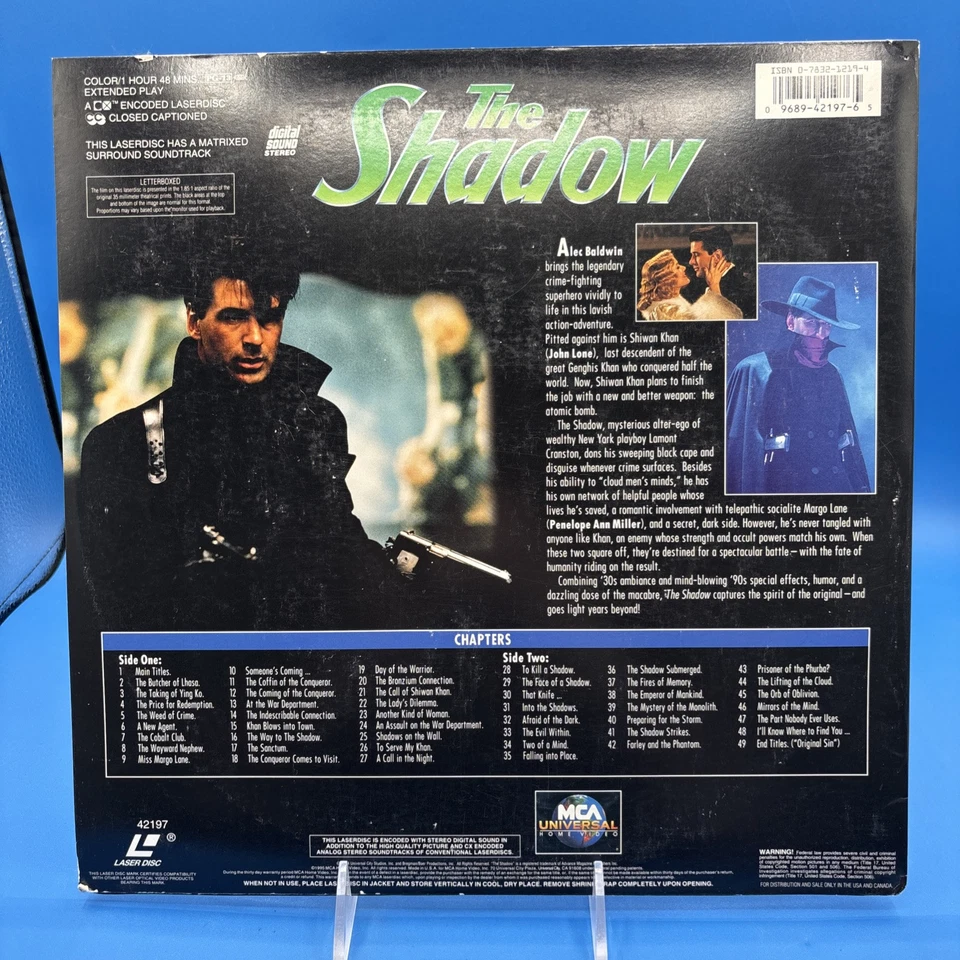 Laserdisc The Shadow Алек Болдуин письмо в коробке - Изображение 2 из 2