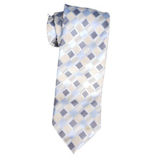 George Necktie Plaid Check Classic Fit One Size Blue Beige Quiet Luxury