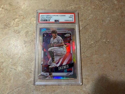 Topps 2024 Cosmic Chrome Paul Skenes #30 Refractor Rookie Pirates PSA 9
