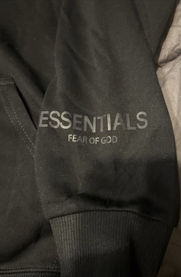 Essentials Black Hoodie Pullover, Size Medium, Loose Fit