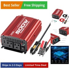 500W Car Power Inverter DC 12V to AC 1V with 2AC outlets and 2A USB Port
