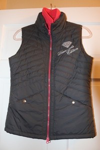 HKM Horse Riding Vest Women Size XS/S Gray Pink Diamonds Edition GUC Equestrian