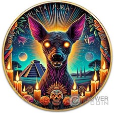 AZTEC XOLOITZCUINTLI Libertad 1 Oz Silver Coin Mexico 2024