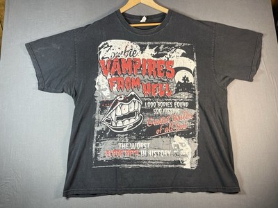VTG  Zombie Vampires From Hell  T Shirt Movie Promo Tee Black Horror Goth -XXL