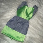 Vintage Barbie Clone Denim & Green Dress
