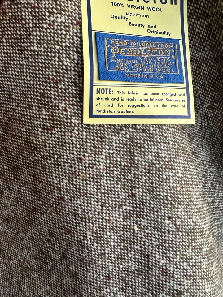 100% Wool Tweed Pendleton Fabric 56" X 43" & 20" X 26"  Brown - Image 4 of 4