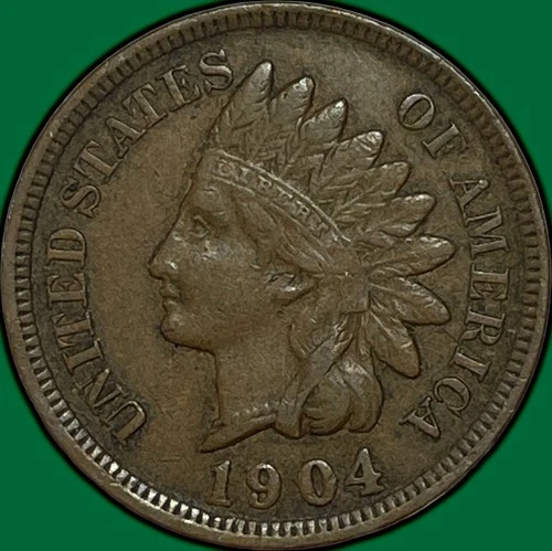 1904 Indian Head Cent Choice Extremely Fine XF+ Coin #35353
