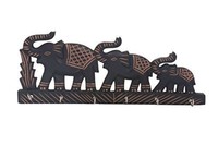 Pmk Wooden Key Holder triple Elephant Design Black Color Key Hangers Used F... on sale Pmk Wooden Key Holder triple Elephant Design Black Color Key Hangers Used F... on sale