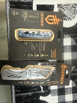 Gerber Armbar Drive Multi-Tool 8 In 1 Blue And E.A.B Lite Clip Folding Knife New