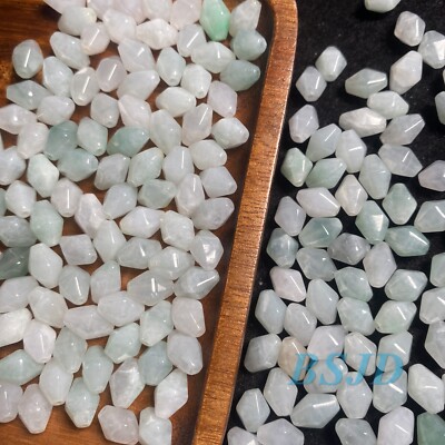 Natural Grade A Jade rhombus shape Beaded Burma Jade Ice Green Myanmar Jadeite