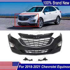 Front Bumper Cover Grille Fog Lights Assembly Kit For Chevrolet Equinox 18-21