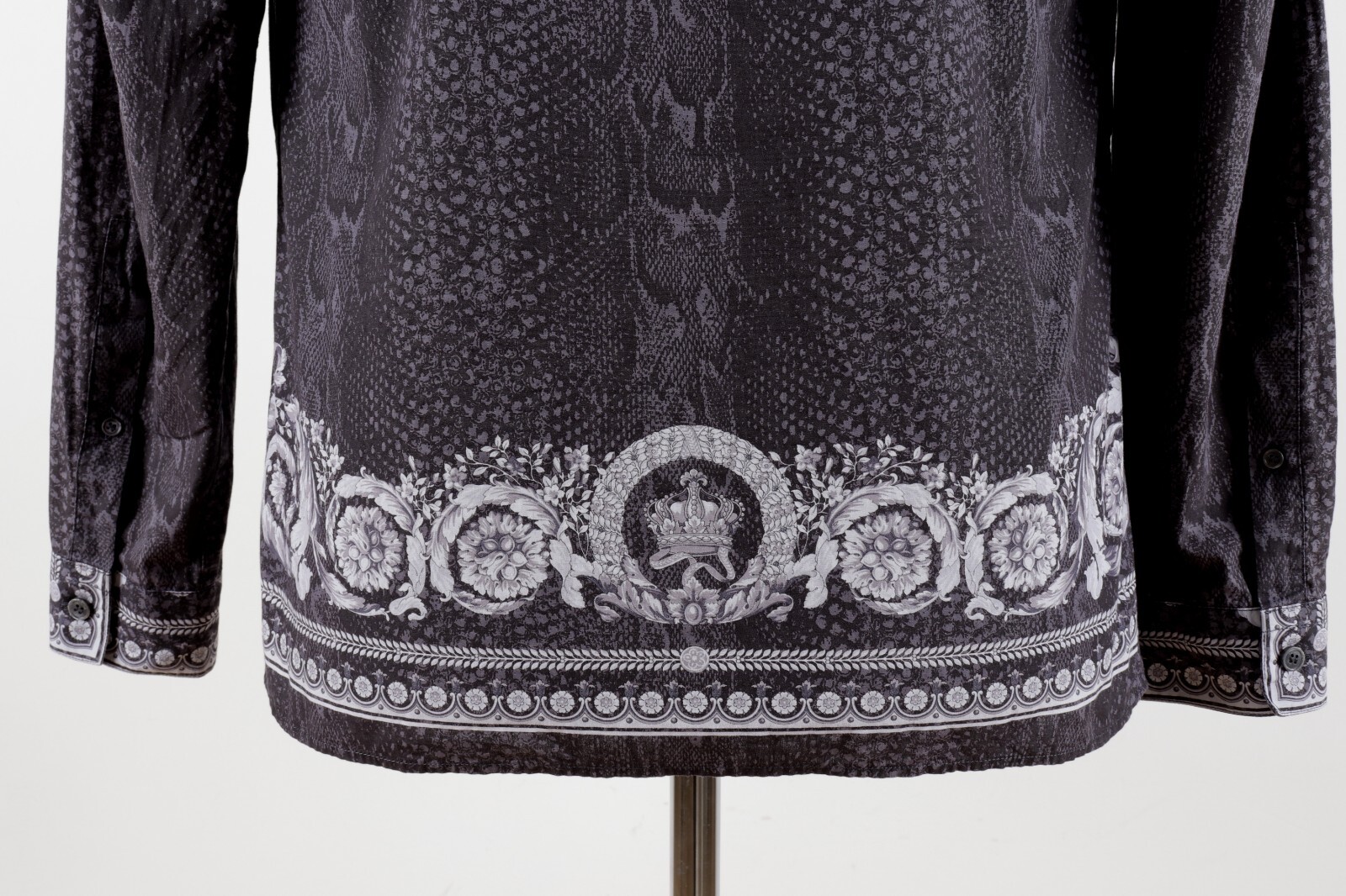 Men's VERSACE Gray Black Python Baroque Patterned… - image 5