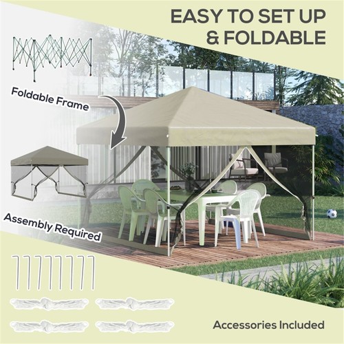 10' x 10' Pop Up Canopy Tent Beige - 第 4/7 張圖片