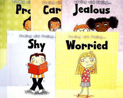 CHILDREN DEALING WITH FEELINGS BOOKS - Worried Shy Jealous Caring & Proud NEW