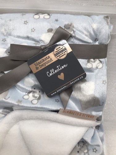 Mantas y más allá Niños Manta Bebé Azul Gris Elefantes Nuevo Bebé Regalo Lovey - Imagen 2 de 11