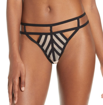 Bluebella L1735 Black/Rose Dust London Thong Women's Underwear Size S
