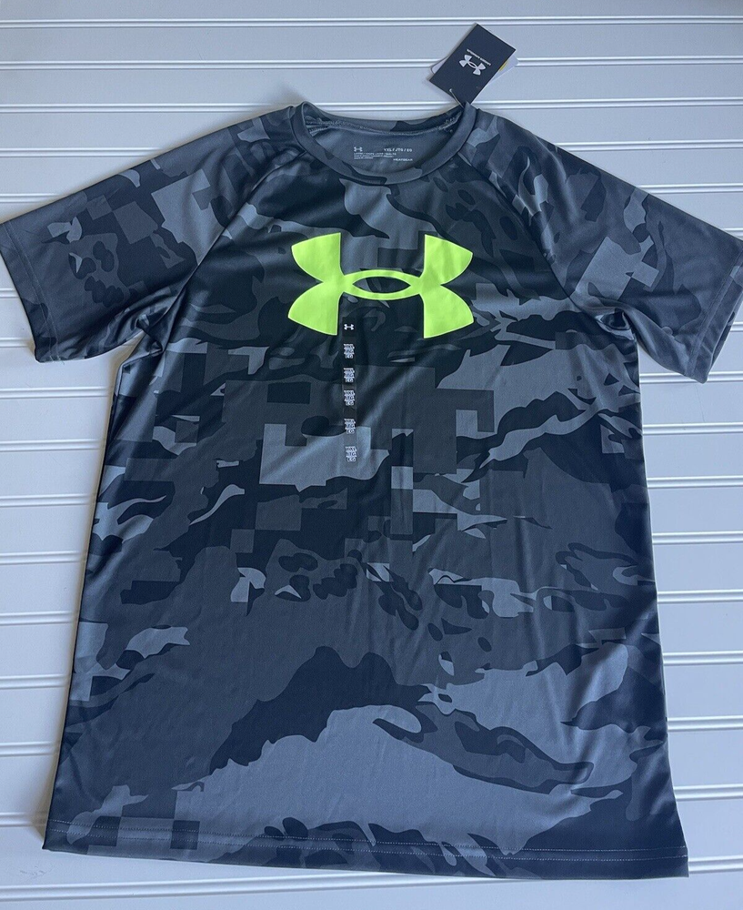 Under Armour UA Black Geometric Youth T-Shirt Size YXL NWT
