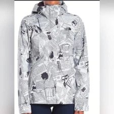 The North Face limited edition Berrien Jacket Newspaper Print Hooded size small