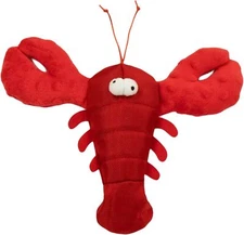 TrustyPup Tough 'N Fun Lobster Squeaky Plush Dog Toy, Chew Guard Technology, Red