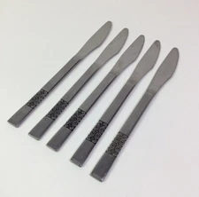 Satin Swirl Set Of 5 Butter Knives Stainless Flatware JAPAN 9”