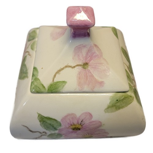 Jarrón vintage en forma de urna de cerámica Desert Rose Design 8 x 6 - Imagen 2 de 4
