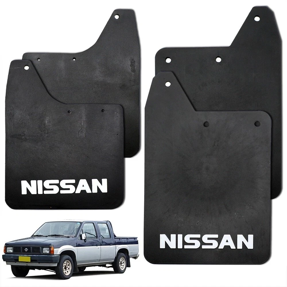 Universal 4WD Mud Flaps – 2-Piece Set, Black Rubber, Fits Nissan Trucks, Bolt-On