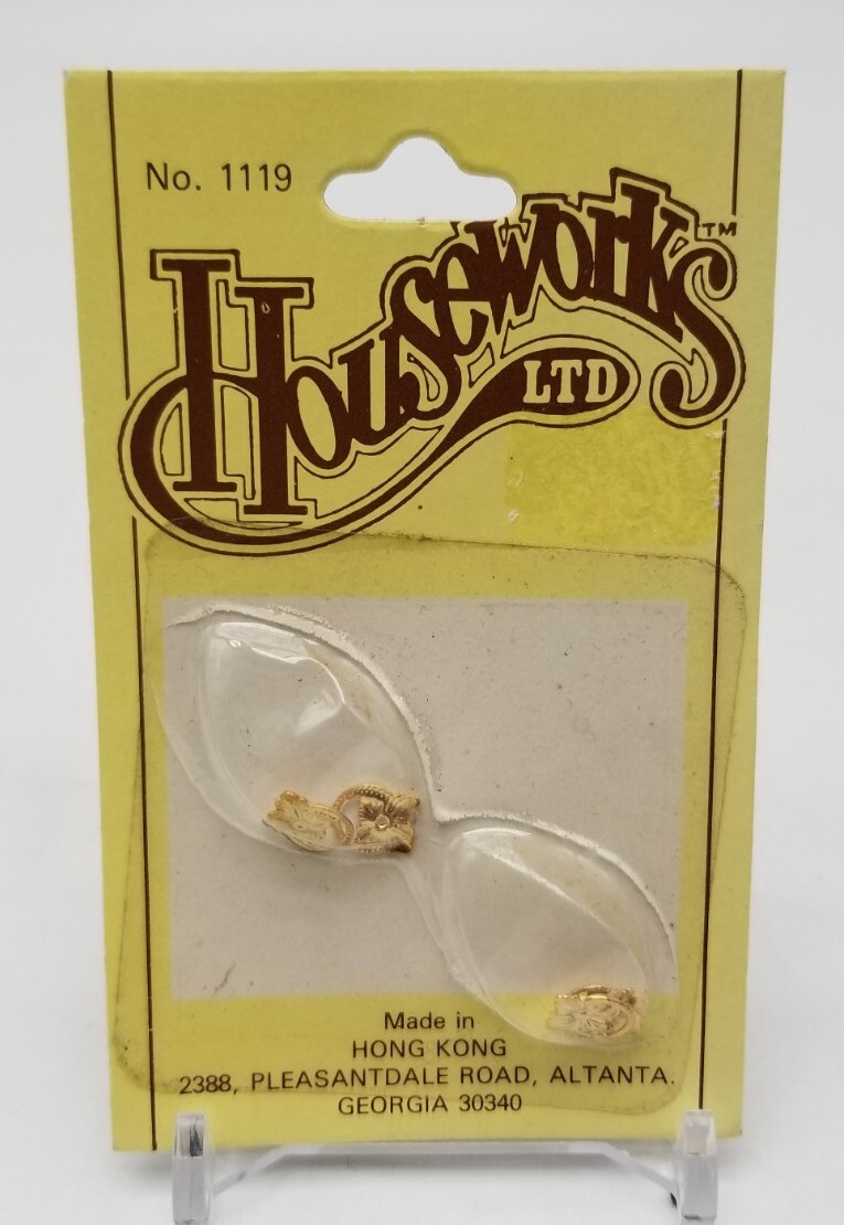Houseworks Dollhouse SINGLE FLOWER DRAWER PULL #1119 1/12 Scale Lot of 2 Brass