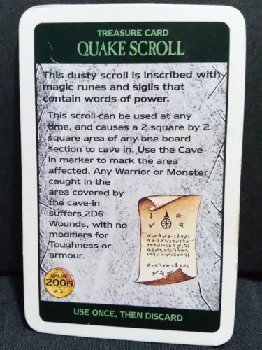 warhammer quest 1995 Treasure Card