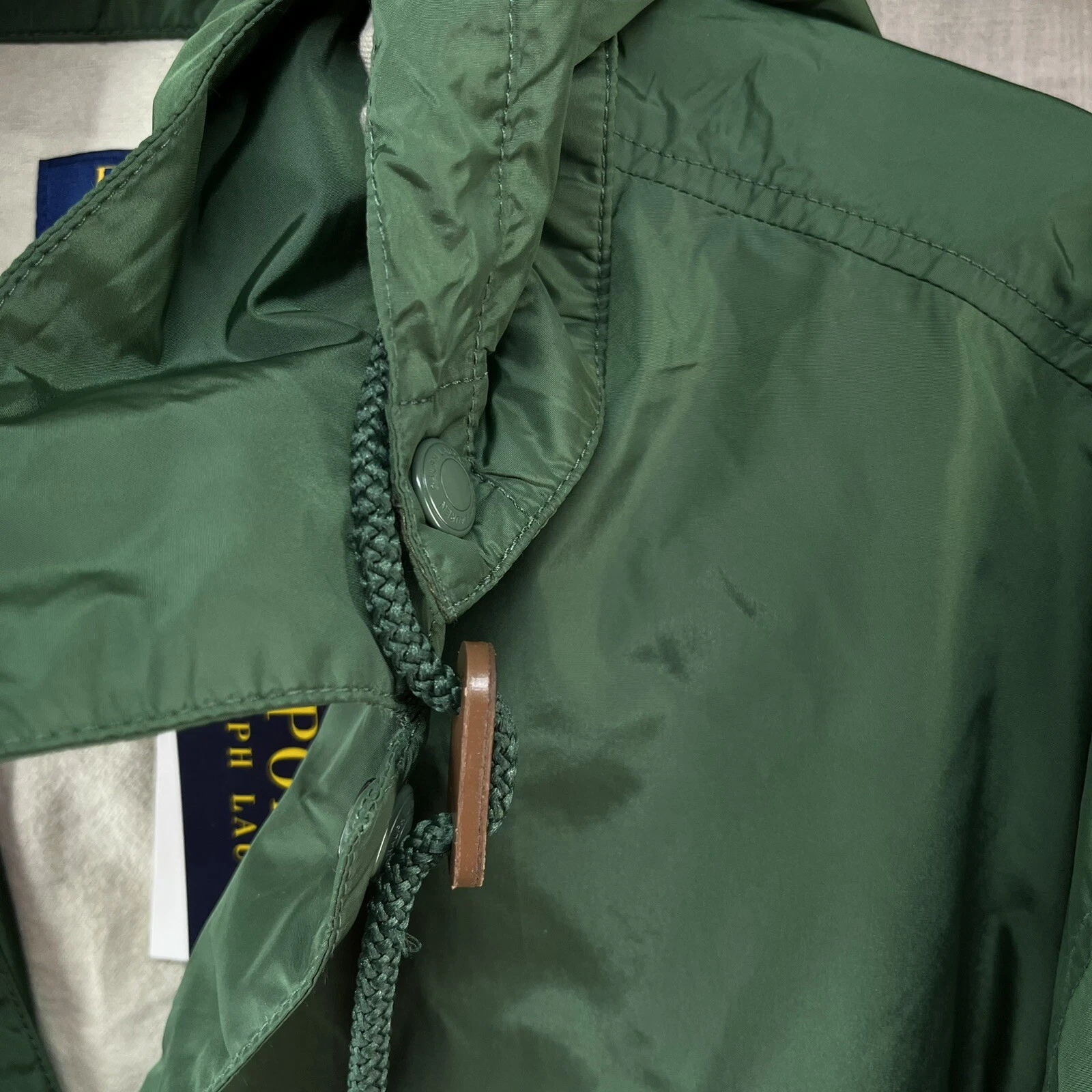 Giacca a vento Polo Ralph Lauren con cappuccio foderata in pile Coach verde uomo grande