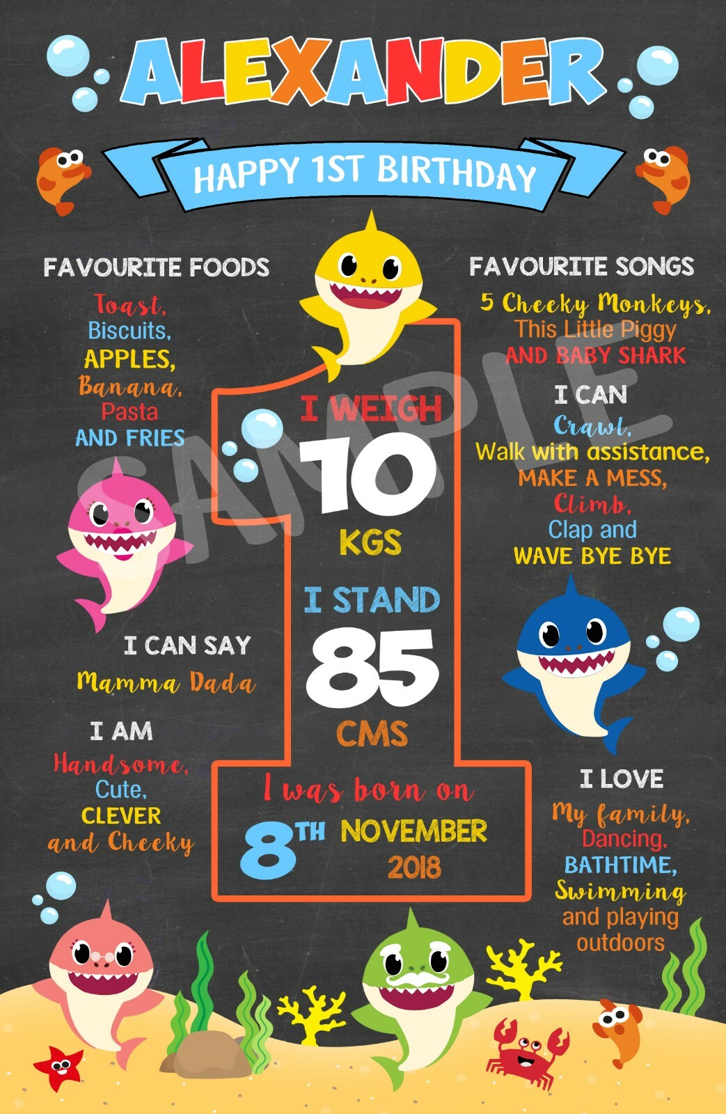 Personalised Birthday Milestone Chart 1st 2nd 3rd 4th 5th Teenage Personalised birthday milestone chart 1st 2nd 3rd 4th 5th teenage