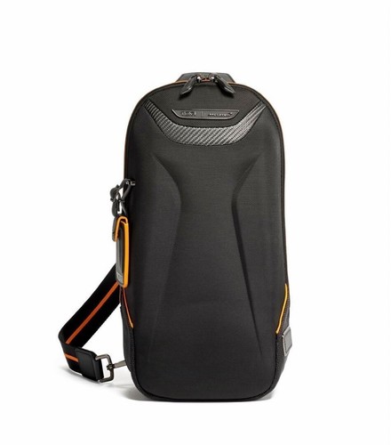 TUMI McLaren Torque Sling Body Bag 1389631041 carbon leather Fiber Black outlet
