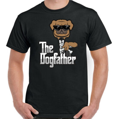 THE DOG VATER T-SHIRT, Herren lustig DOGFATHER T-SHIRT Top Vatertag Vater Papa Pops