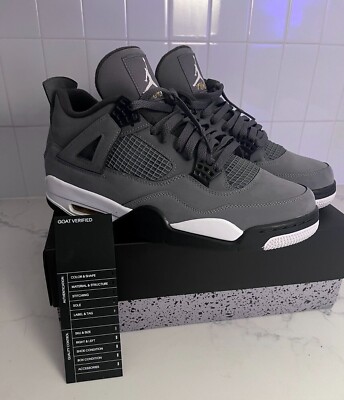 靴 JORDAN BRAND AIR JORDAN 4 RETRO NIKE AIR JORDAN 4 RETRO COOL GREY (2019) - SIZE 12 (with