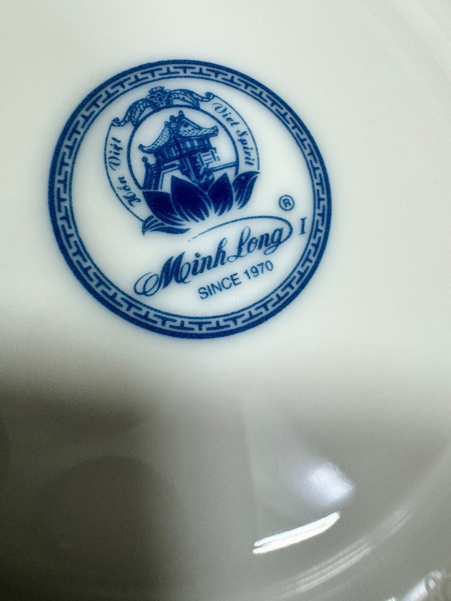 Service à Thé 6 Personnes Minh Long 1 - Porcelaine Peinte Main Motif Lotus